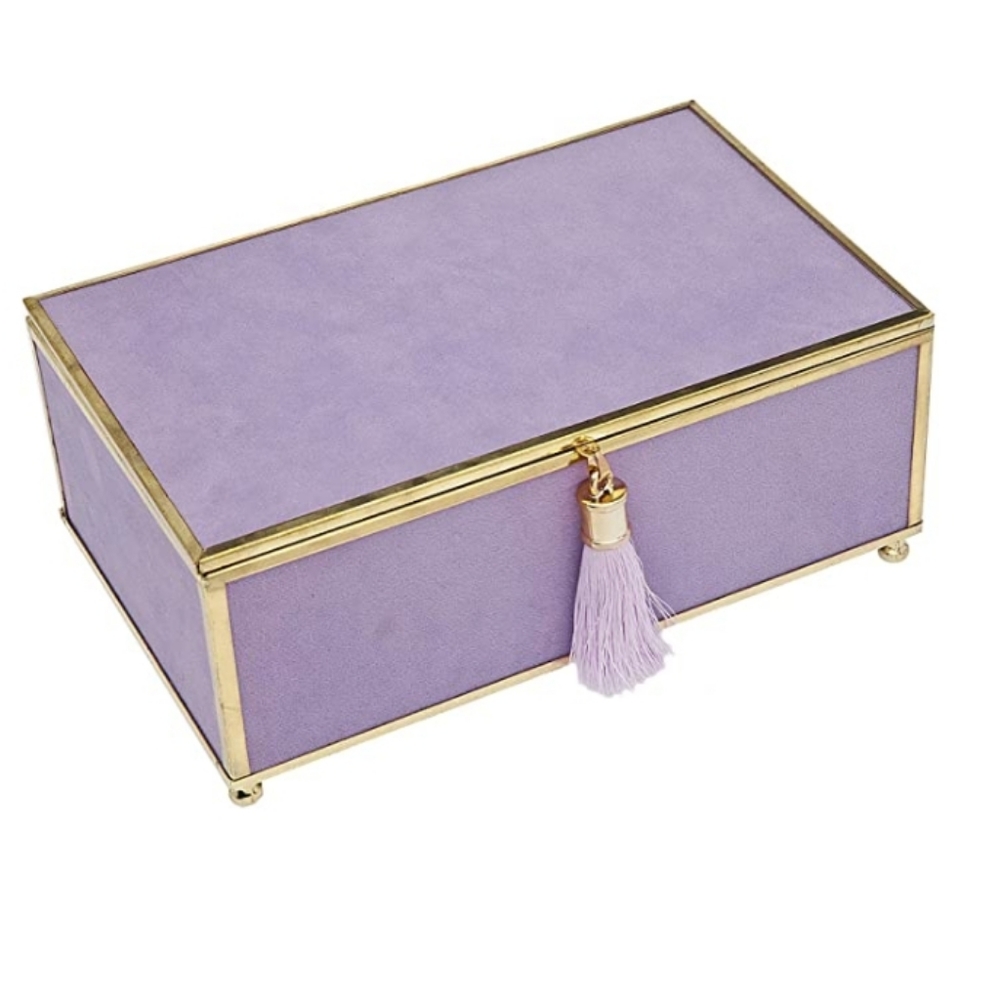 BNWT Philip Whitney Lavender Tassle Jewelry Box